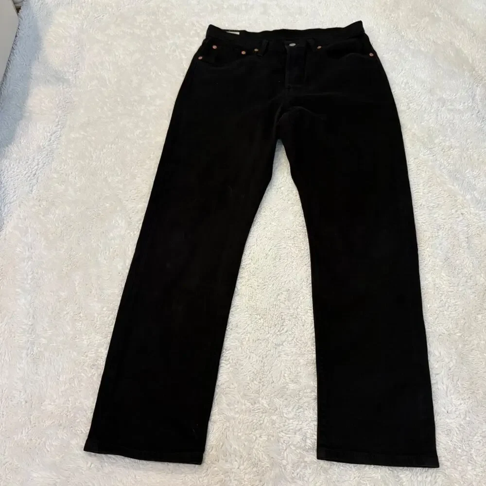 Levi’s 501 Mens Black Denim 31x30 Button Fly Straight Western Casual Work Wear